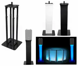 (1) Rockville Black Adjustable Totem Speaker Stand For Samson XP115A