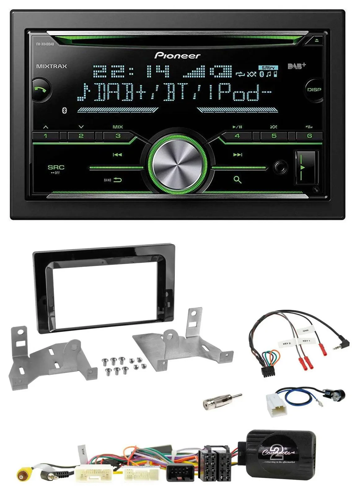 Pioneer Bluetooth Lenkrad DAB 2DIN USB CD Autoradio für Toyota Aygo AB7 ab 22 kl