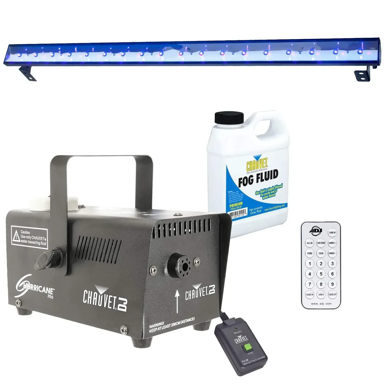 Комплект светового оборудования American DJ ECOUVBARPLUSIR-FOG