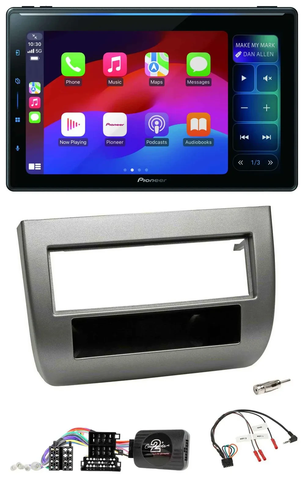 Pioneer Bluetooth DAB Lenkrad USB Autoradio für Lancia Y 843 2005-2011 anthrazit