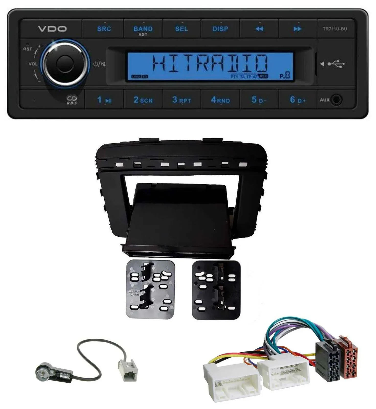 Автомагнитола для Kia Sorento (UM, с 03/2015) VDO 1-DIN, USB, AUX, MP3