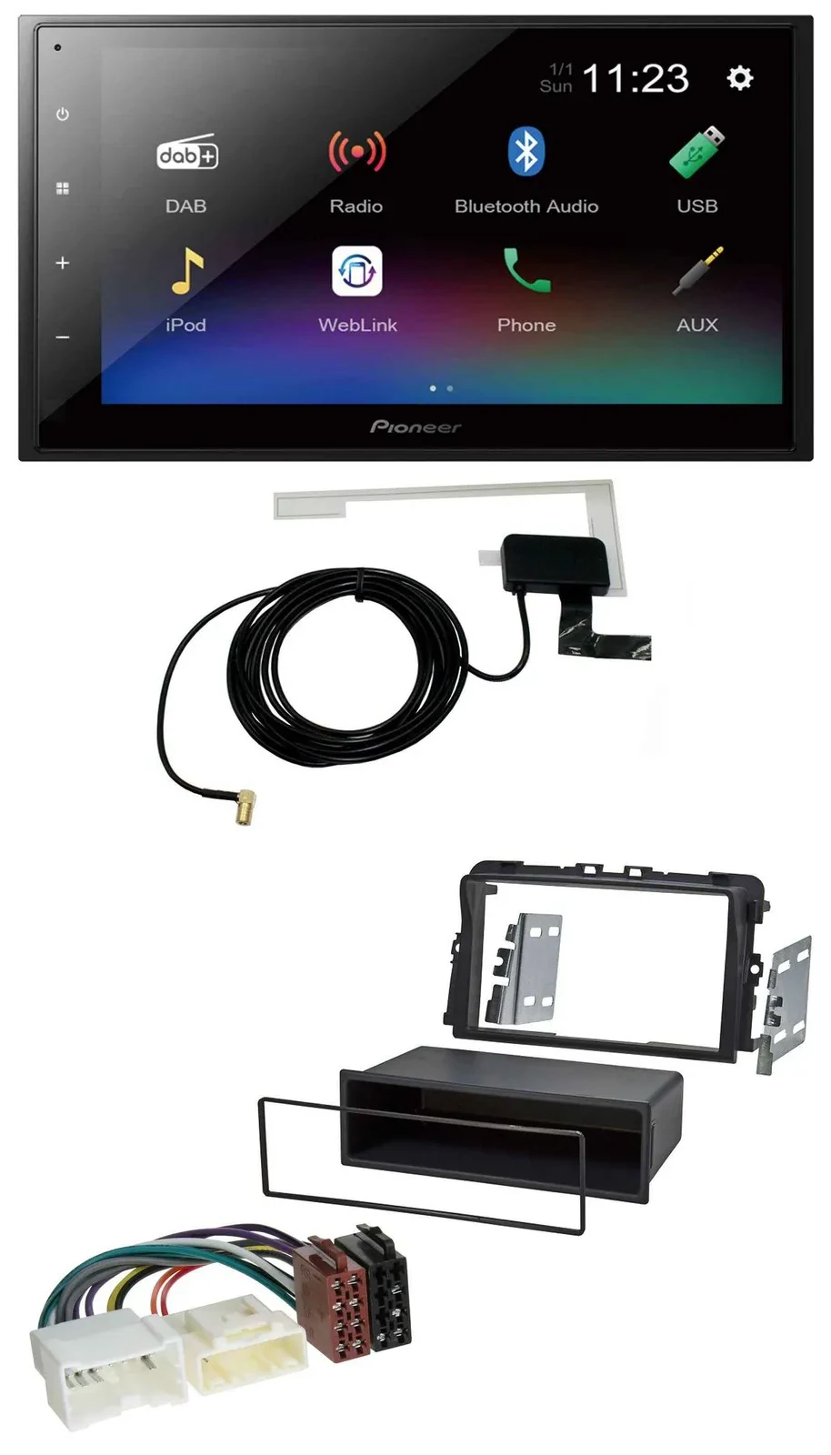 Pioneer DAB MP3 Bluetooth 2DIN USB Autoradio für Opel Vivaro (2011-2015)