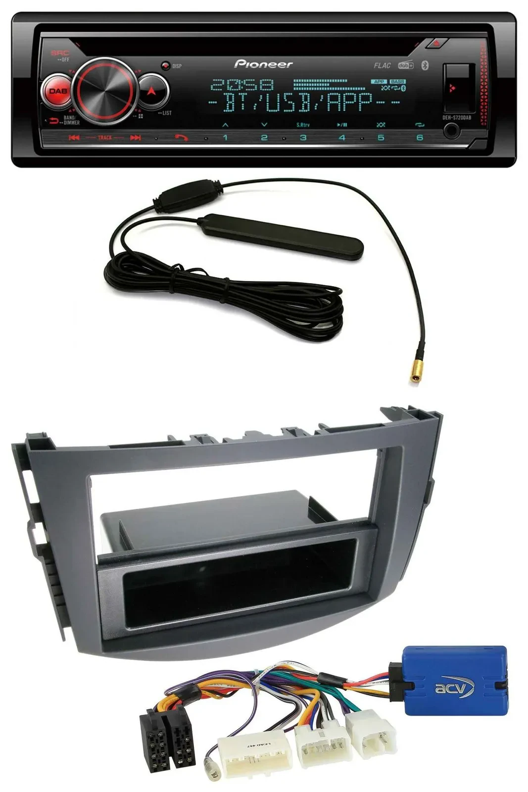 Автомагнитола Pioneer CD, USB, DAB, Bluetooth для Toyota RAV4 (2011–2013), 28-pin
