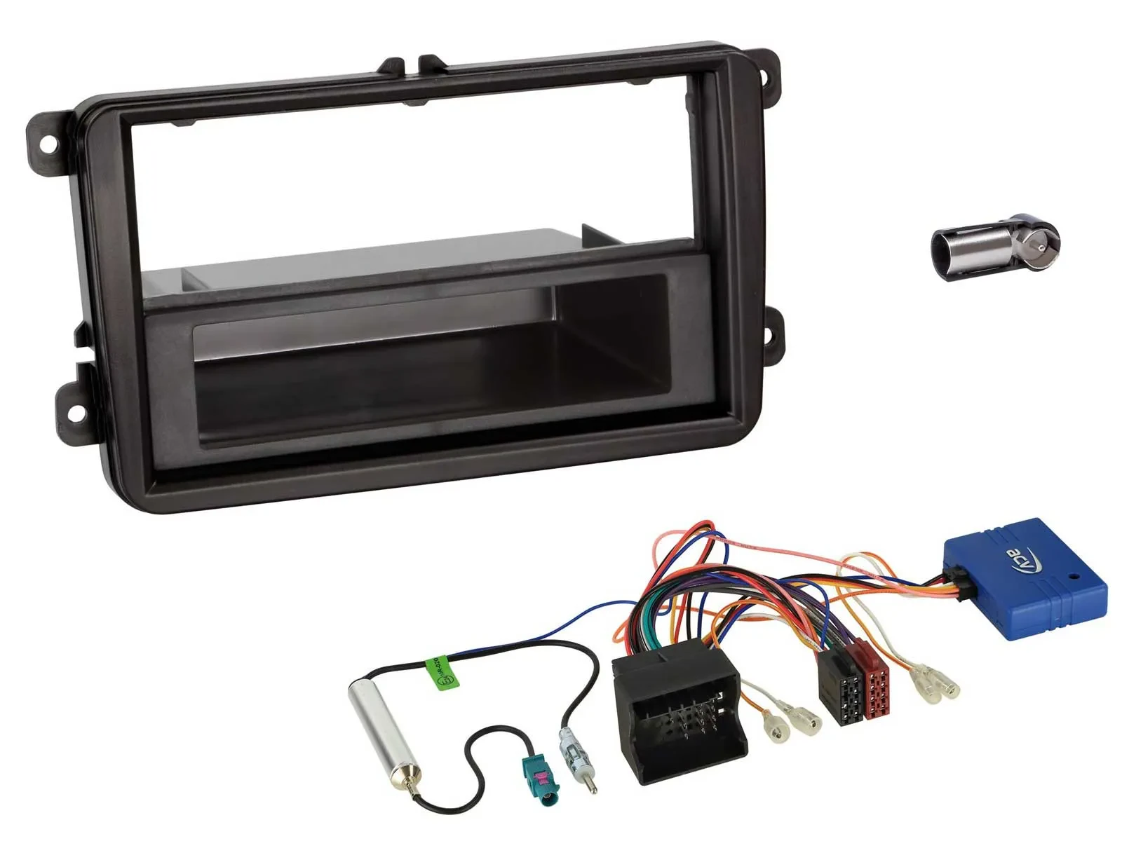 Einbauset CAN-Bus DIN Autoradio für VW T5 Caravelle Multivan ab 2009 schwarz