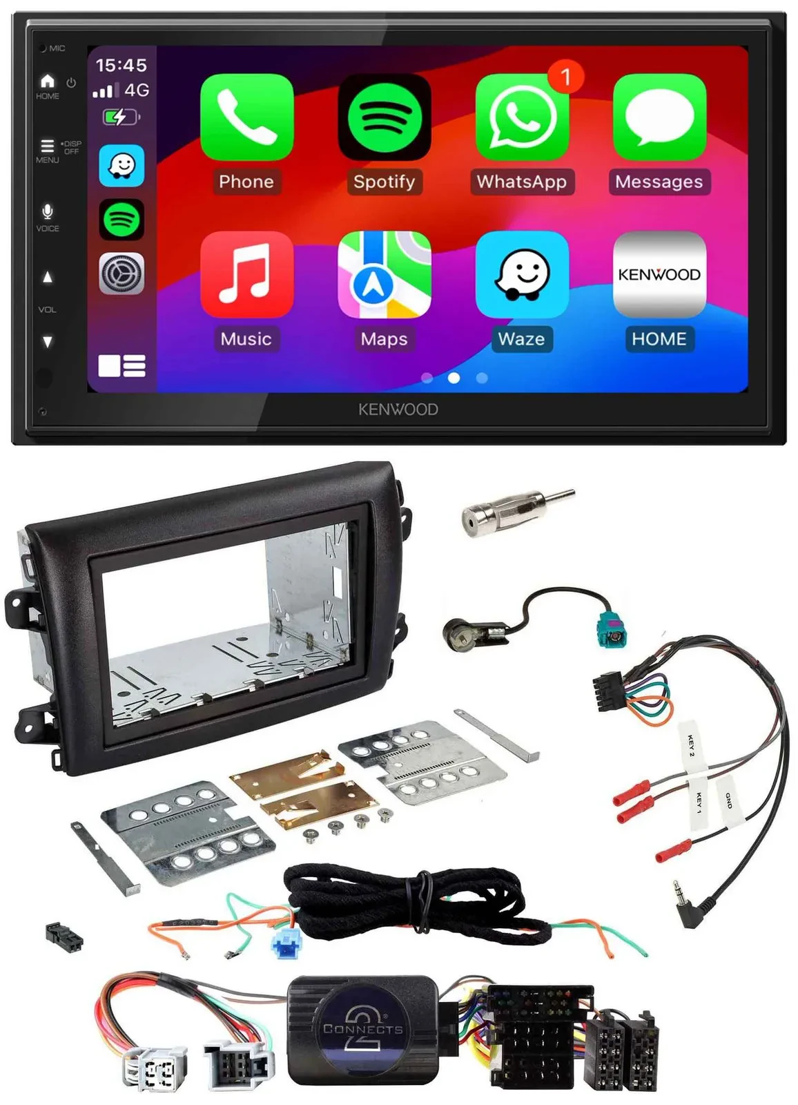 Автомагнитола Kenwood 2DIN, USB, DAB, Bluetooth для Fiat Ducato Serie 8 (с 2021)