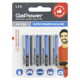 Элемент питания GoPower AA/LR6 Super Power AA (4 штуки)