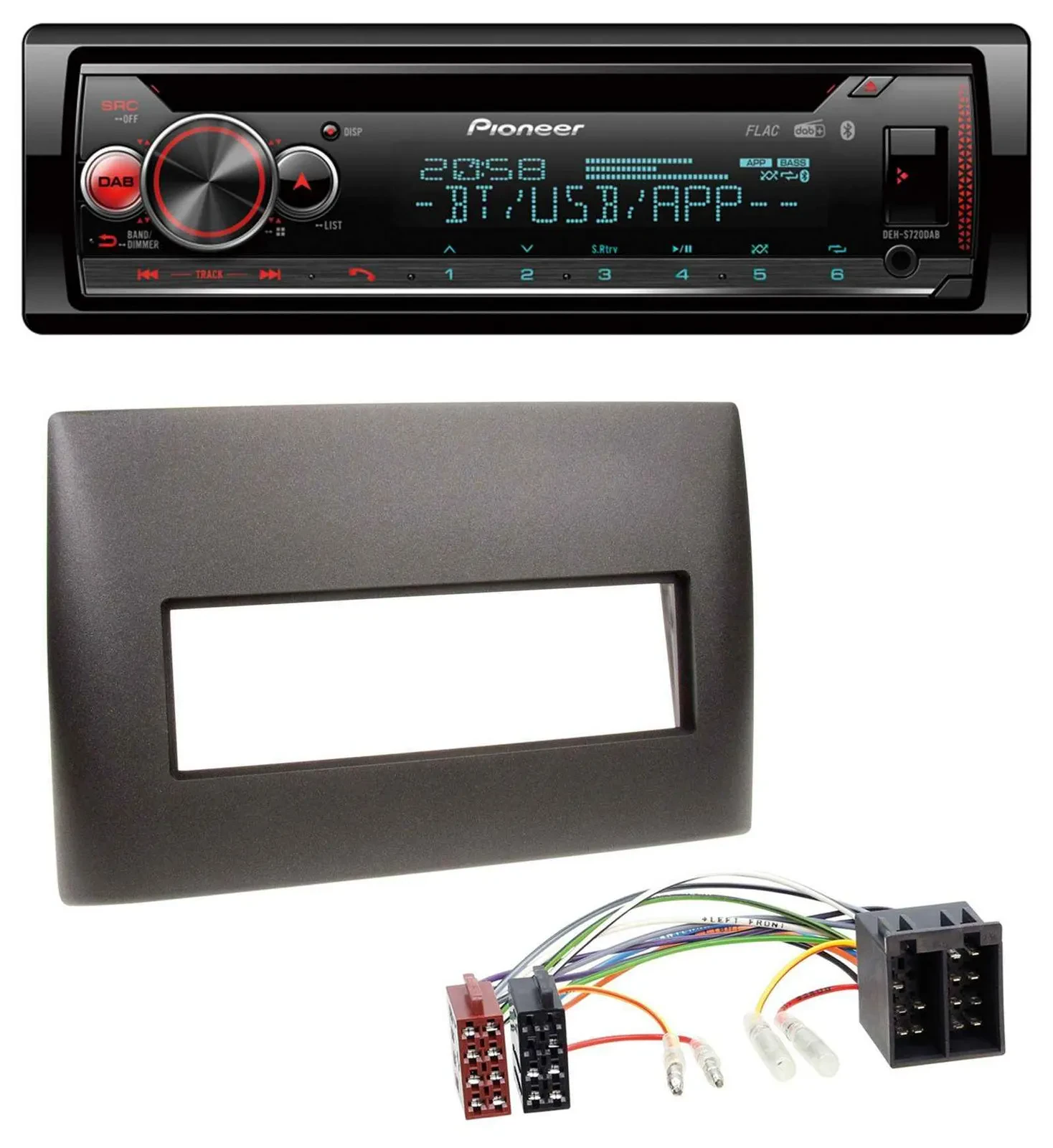 Pioneer MP3 DAB CD Bluetooth USB Autoradio für Fiat Stilo (192, 2001-2008)