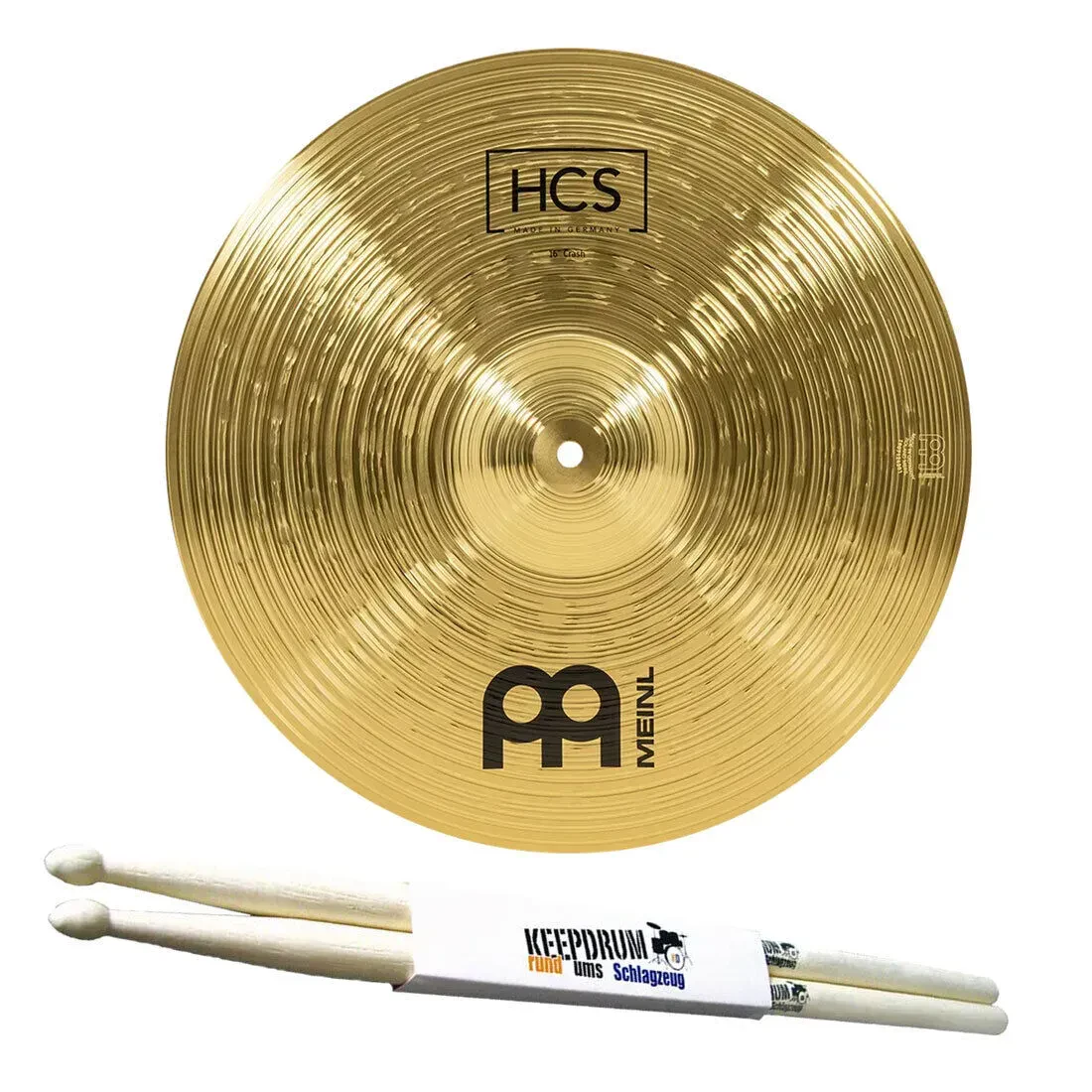 Тарелка барабанная MEINL 16" HCS Crash с палочками