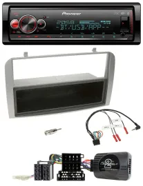 Автомагнитола Pioneer Bluetooth USB DAB для Alfa Romeo GT/147 (2007–2010) серебристая с поддержкой управления на руле