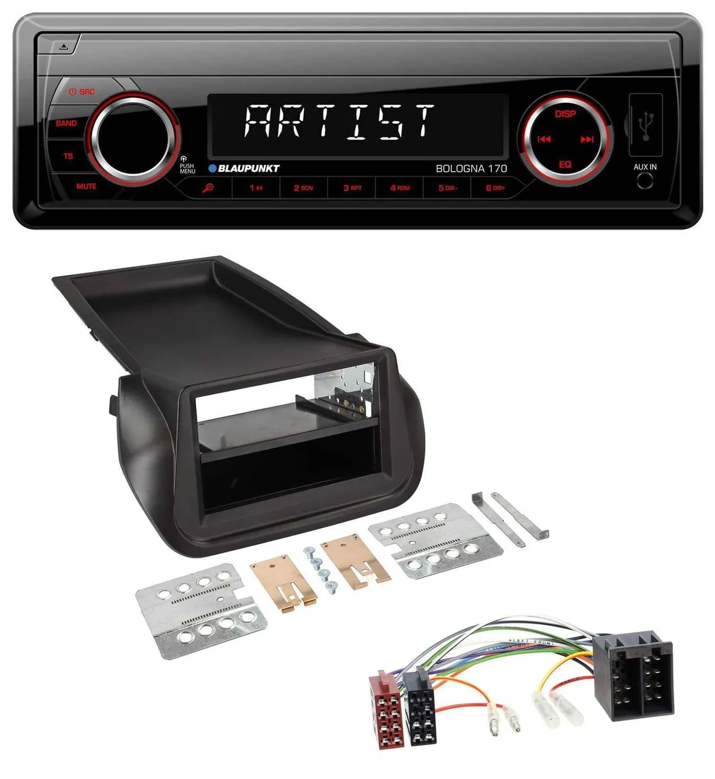 Blaupunkt SD USB 1DIN MP3 AUX Autoradio für FIAT Fiorino (ab 2008)