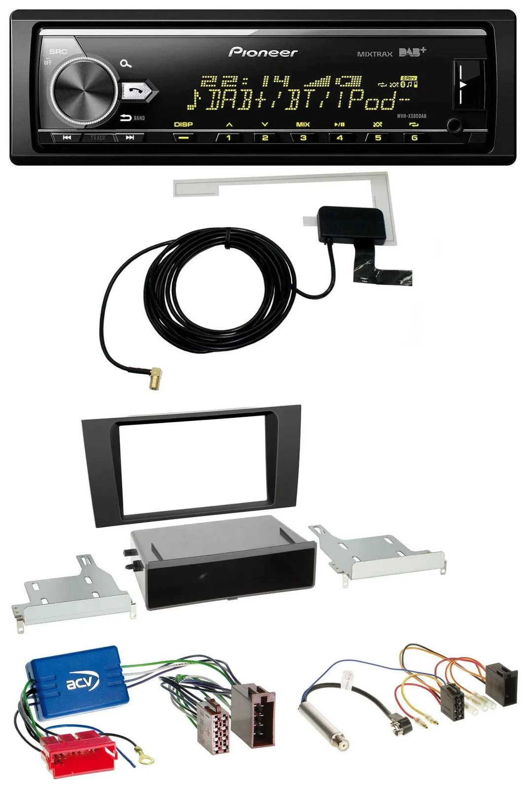 Pioneer Bluetooth DAB USB MP3 Autoradio für Audi A4 B5 99-01 Symphony Aktivsyste