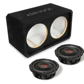 Автосабвуфер NVX NE102S/RSW10D2 2x10", закрытый, 3/4" MDF, shallow