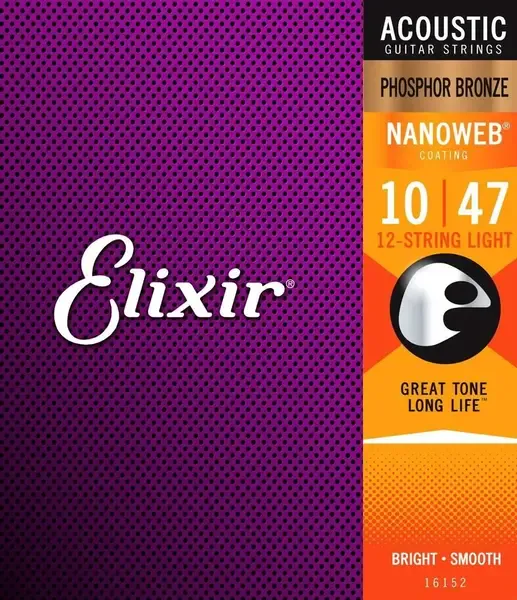 Струны для 12-струнной акустической гитары Elixir 16152 NanoWeb