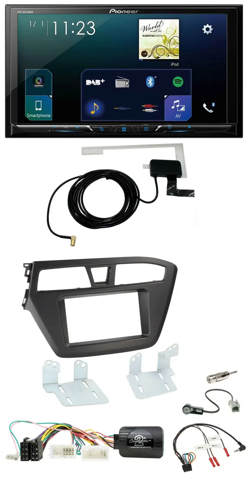 Автомагнитола для Hyundai i20 (с 2015) Pioneer 2-DIN DAB, Bluetooth, USB