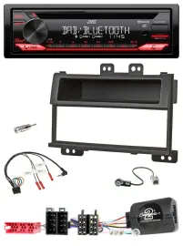 Автомагнитола JVC CD DAB USB Bluetooth для Hyundai i20 2009–2011, ISO, черная, с поддержкой управления на руле