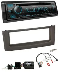 Kenwood Bluetooth USB CD Lenkrad DAB Autoradio für Fiat Grande Punto 06-10 schwa