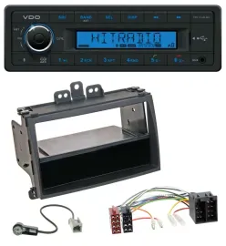VDO Bluetooth AUX USB MP3 Autoradio für Hyundai i20 08-11 Rubber-Touch Ablagefac
