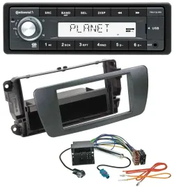 Continental USB MP3 AUX 1DIN Autoradio für Seat Ibiza ab 08 azabacheschwarz