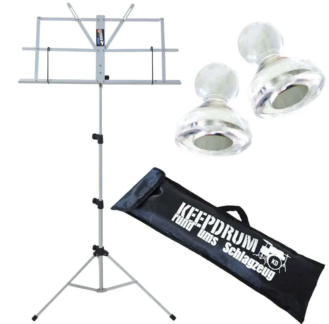 Пюпитр keepdrum MUS2SV Silver с аксессуарами