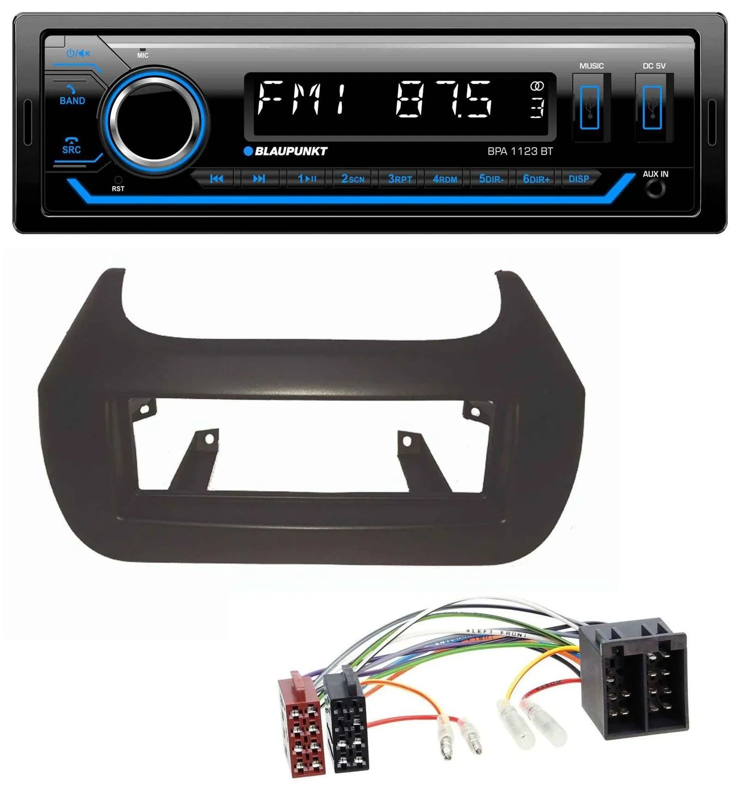 Blaupunkt MP3 Bluetooth USB AUX Autoradio für Citroen Nemo Fiat Fiorino Qubo Peu