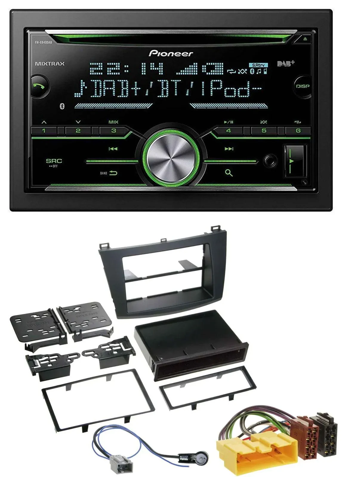 Pioneer Bluetooth MP3 DAB 2DIN USB CD Autoradio für Mazda 3 (2009-2013)