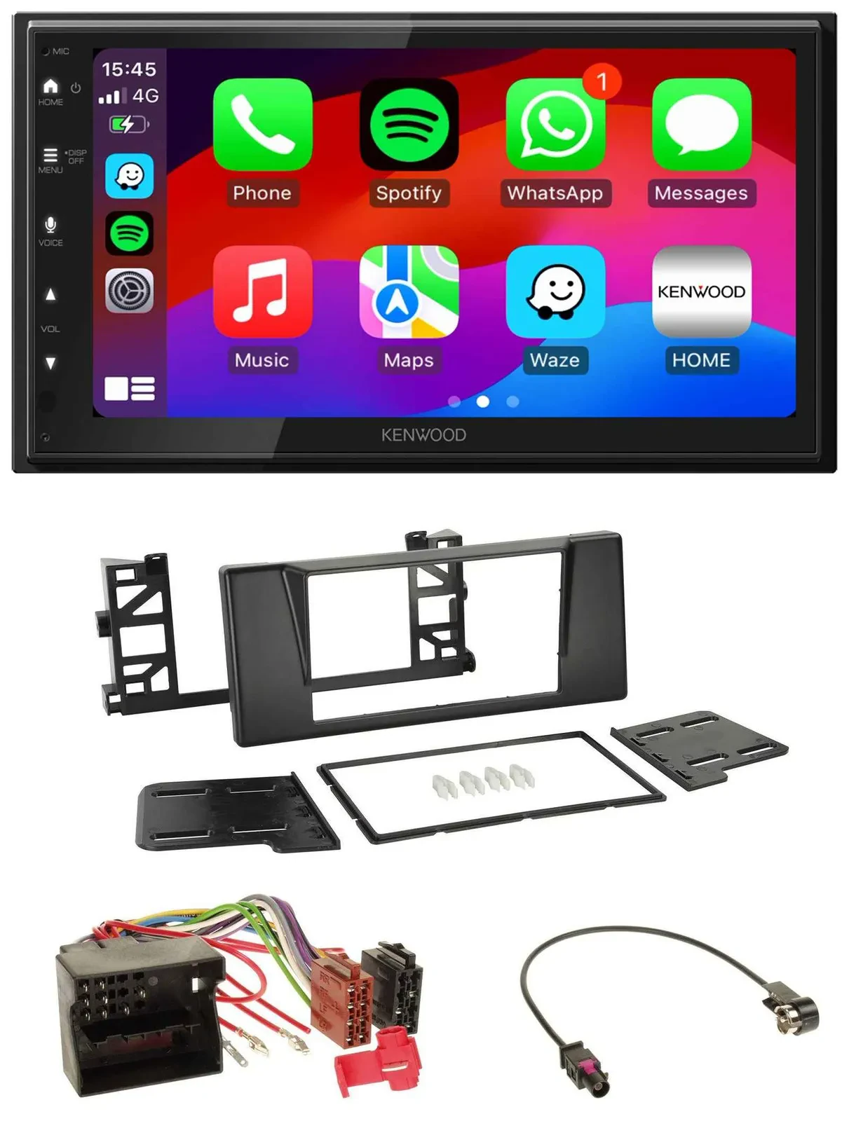 Автомагнитола Kenwood 2DIN MP3 USB DAB Bluetooth для BMW 5 Series E39 и X5, Quadlock