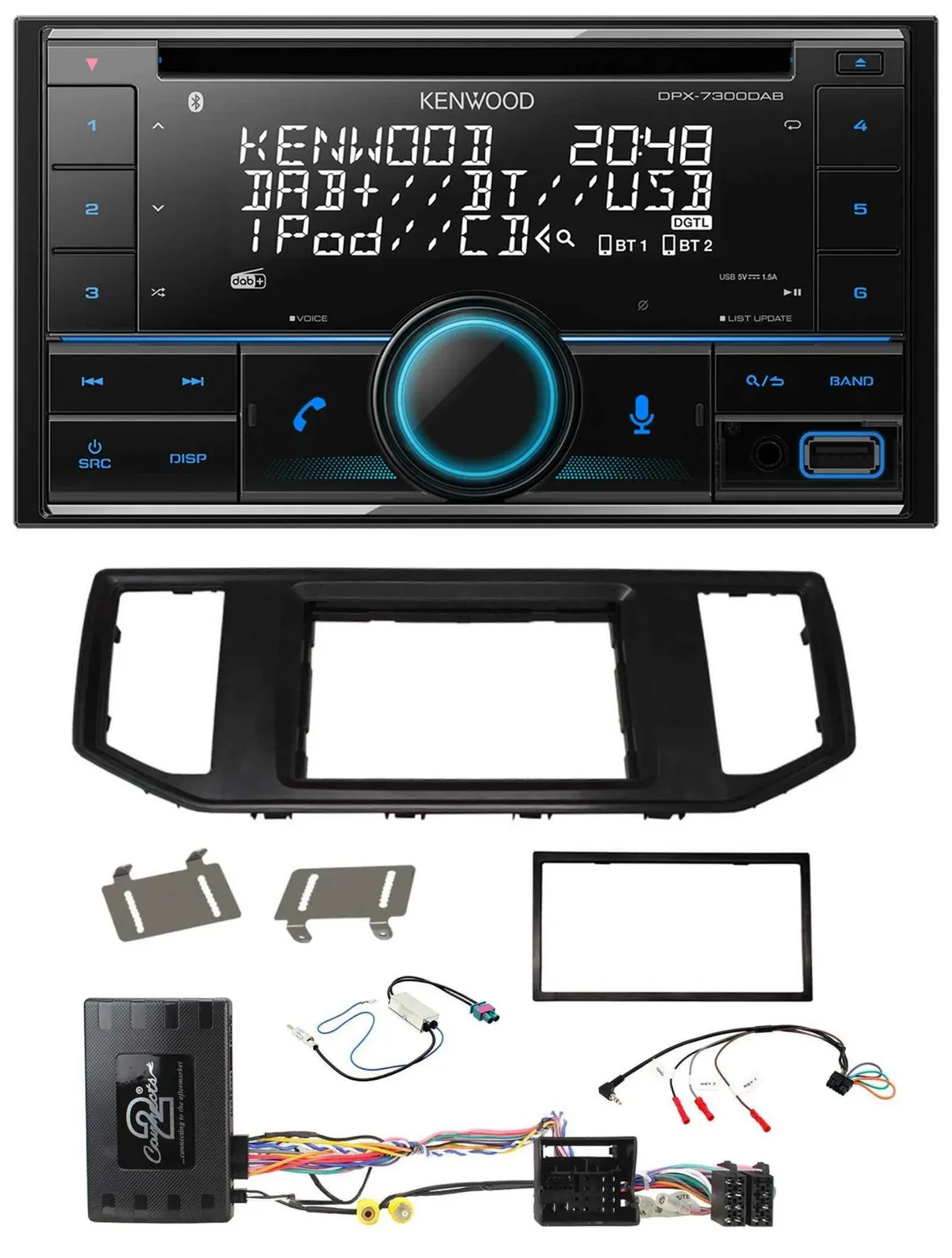 Kenwood CD 2DIN DAB USB Lenkrad Bluetooth Autoradio für VW Crafter MAN TGE Infoa