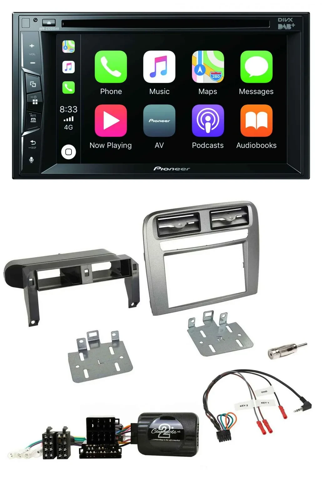 Pioneer Lenkrad USB DVD Bluetooth DAB 2DIN Autoradio für Fiat Grande Punto anthr