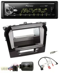 Автомагнитола для Suzuki Vitara (с 2015) Pioneer Bluetooth, USB, DAB, поддержка кнопок на руле, черный (piano black)