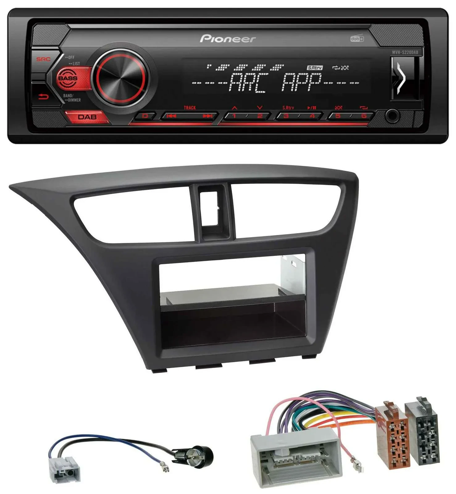 Pioneer DAB 1DIN MP3 AUX USB Autoradio für Honda Civic (ab 2012)