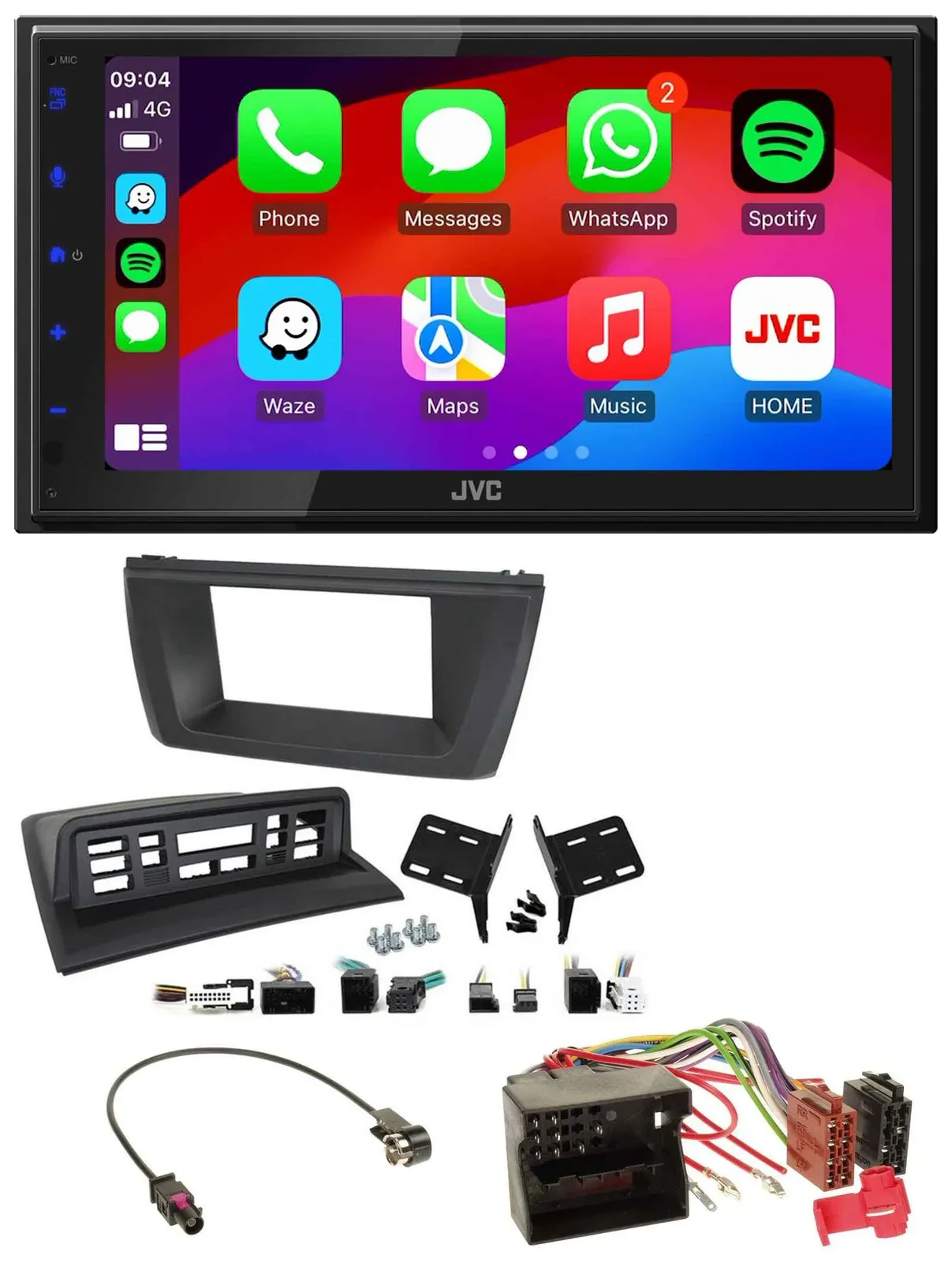 JVC Bluetooth 2DIN MP3 DAB USB Autoradio für BMW X3 E83 2004-2010 mittig