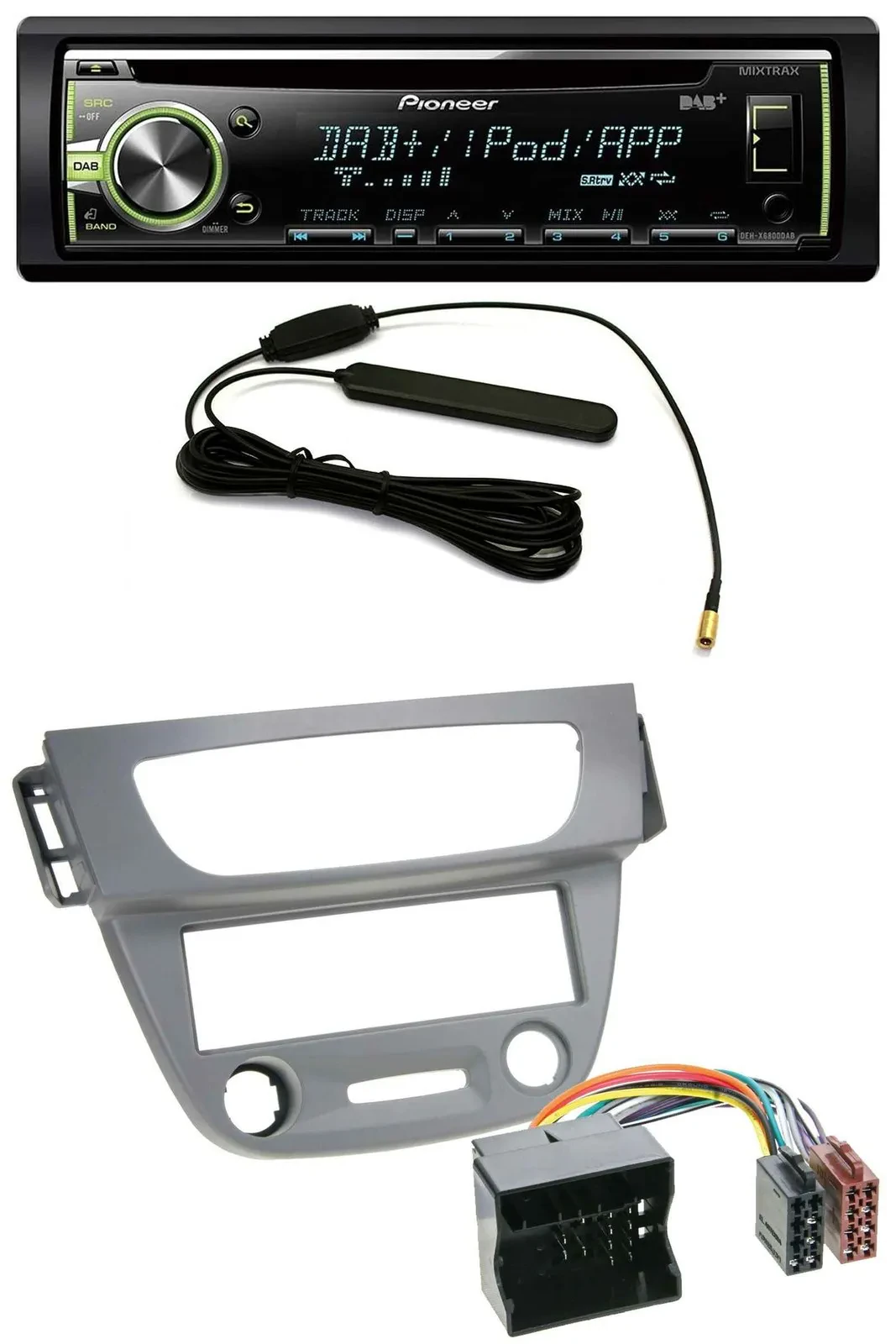 Автомагнитола Pioneer для Renault Megane 3 (2009–2014), Quadlock, MP3, USB, CD, DAB, AUX, серый