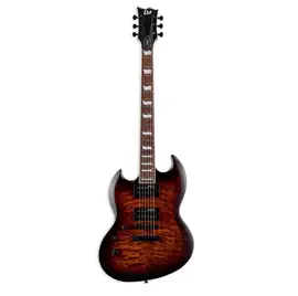 Электрогитара LTD Viper-256 QM Left-Handed Dark Brown Sunburst