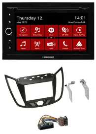 Blaupunkt MP3 DVD Bluetooth DAB 2DIN USB Autoradio für Ford C-Max (ab 10) braun