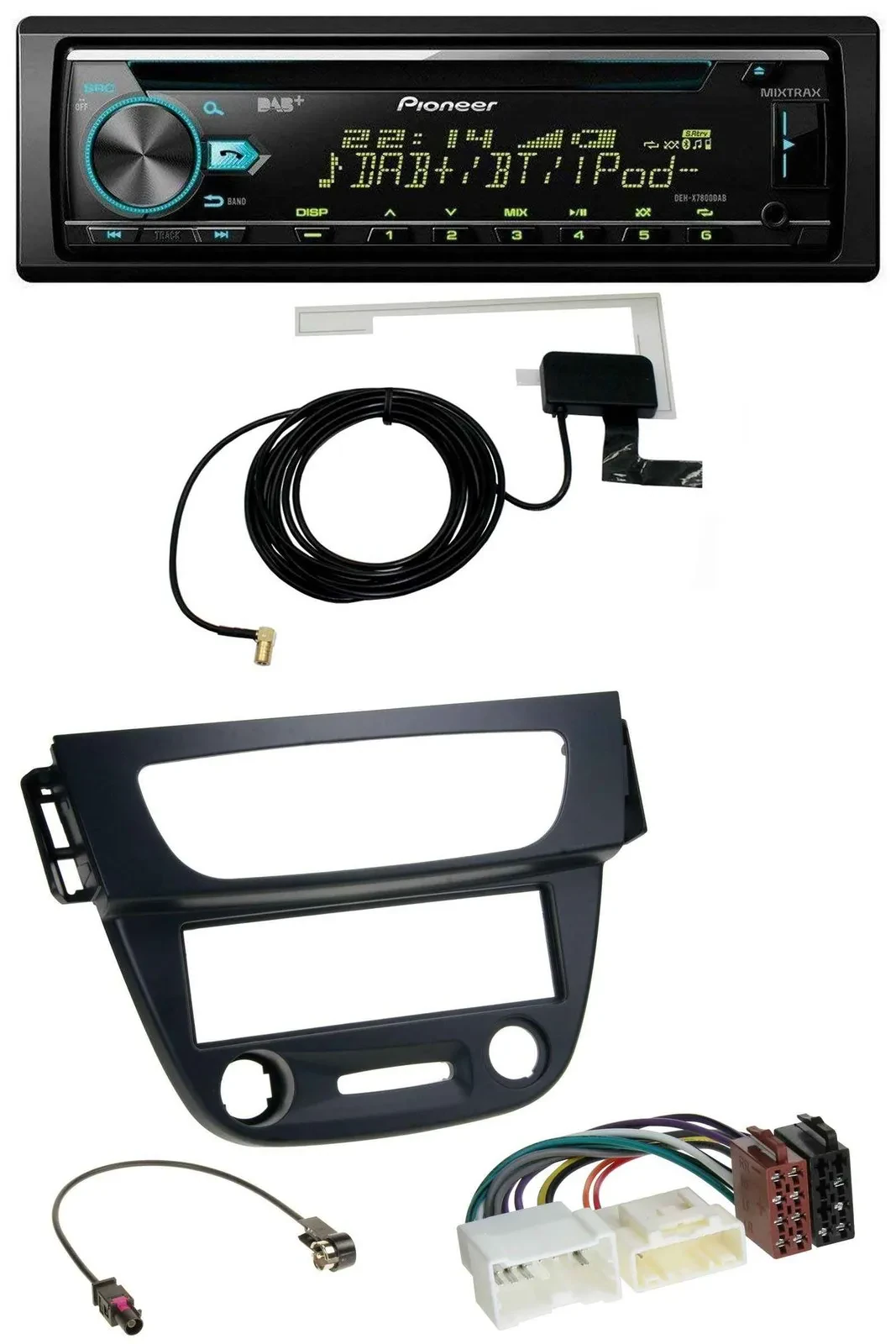 Автомагнитола Pioneer CD/MP3, USB, AUX, DAB для Renault Megane 3 (2009–2014), черный