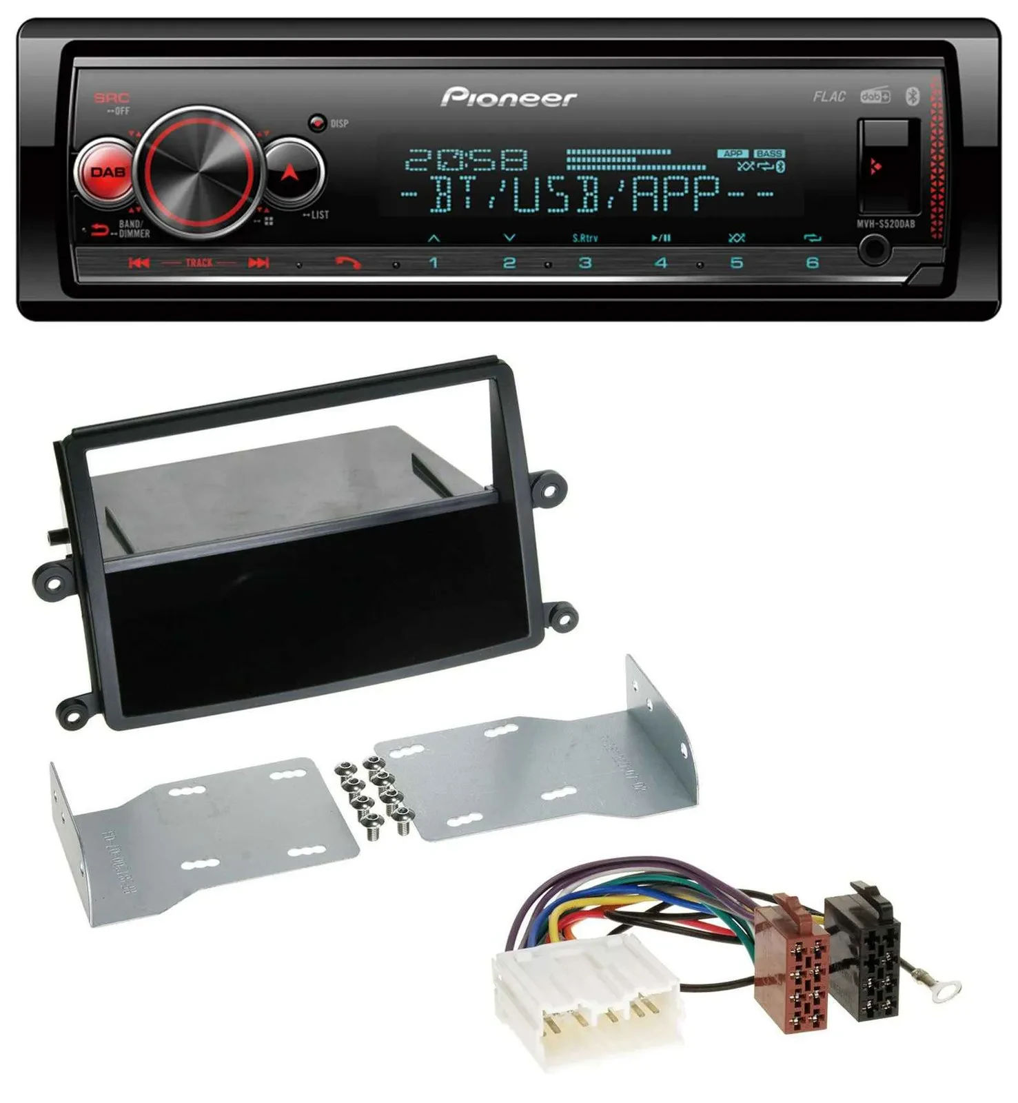 Pioneer Bluetooth USB MP3 DAB Autoradio für Mitsubishi L200 (KAOT, ab 2006)