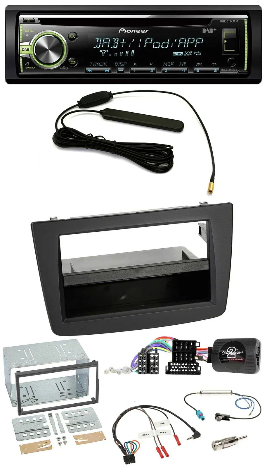 Pioneer MP3 USB CD DAB Lenkrad Autoradio für Alfa Mito 2008-2014 schwarz