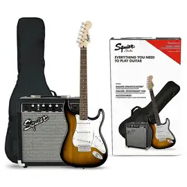 Электрогитара Squier Stratocaster Electric Guitar Pack with Fender Frontman Amp Brown Sunburst