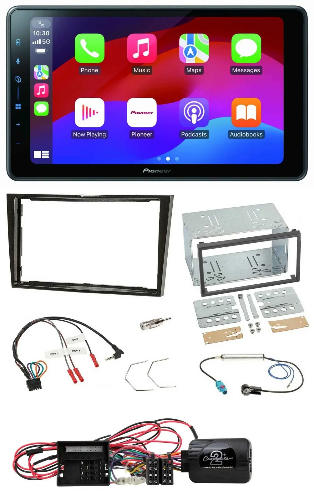 Pioneer Bluetooth 2DIN USB Lenkrad DAB Autoradio für Opel Corsa D Klavierlack 09