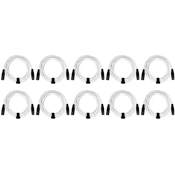 Микрофонный кабель CLUTCH SF20XLR-WHITE-10PK Pro Audio DJ White 6.1 м (10 штук)