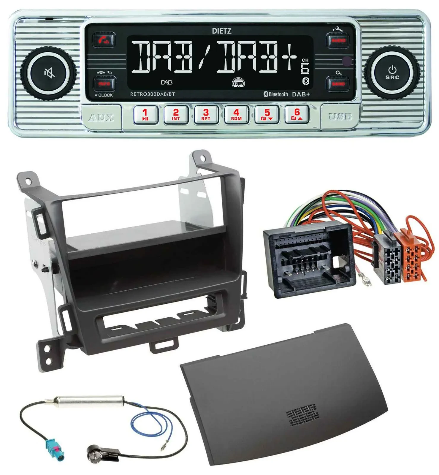 Dietz Bluetooth MP3 DAB USB Autoradio für Opel Zafira Tourer ab 12 jet black