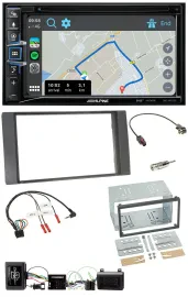 Alpine DAB TMC Bluetooth 2DIN USB Lenkrad Navigation für Ford Kuga 08-12 anthraz
