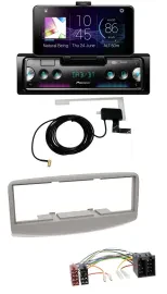 Автомагнитола Pioneer DAB, Bluetooth, MP3, USB для Fiat Multipla 186 (1999–2010), серый