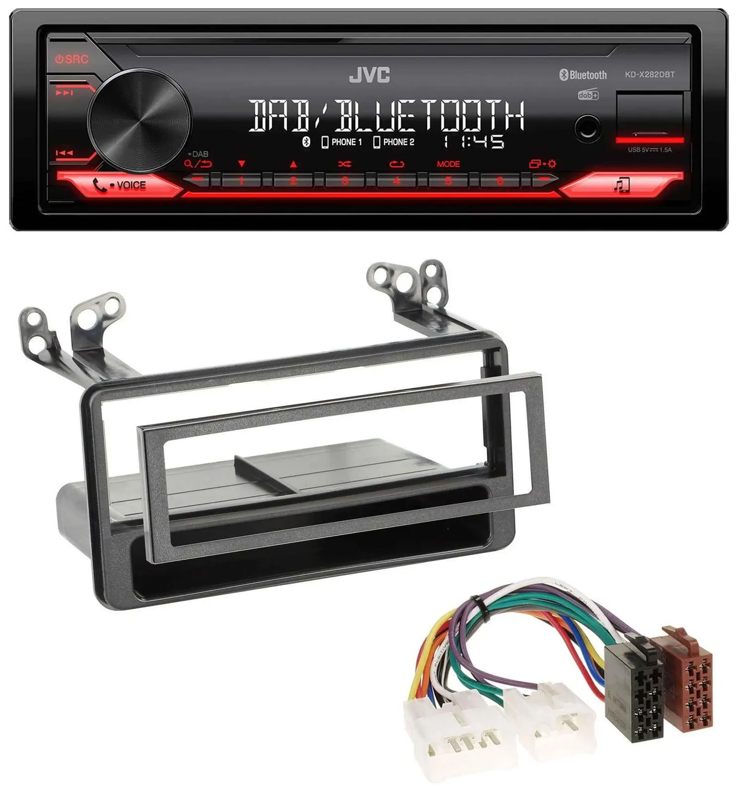 Автомагнитола для Toyota MR2/RAV4/Yaris Verso JVC Bluetooth, USB, DAB, MP3