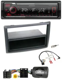 Kenwood Lenkrad Bluetooth USB DAB Autoradio für Renault Megane 2007-2008 schwarz