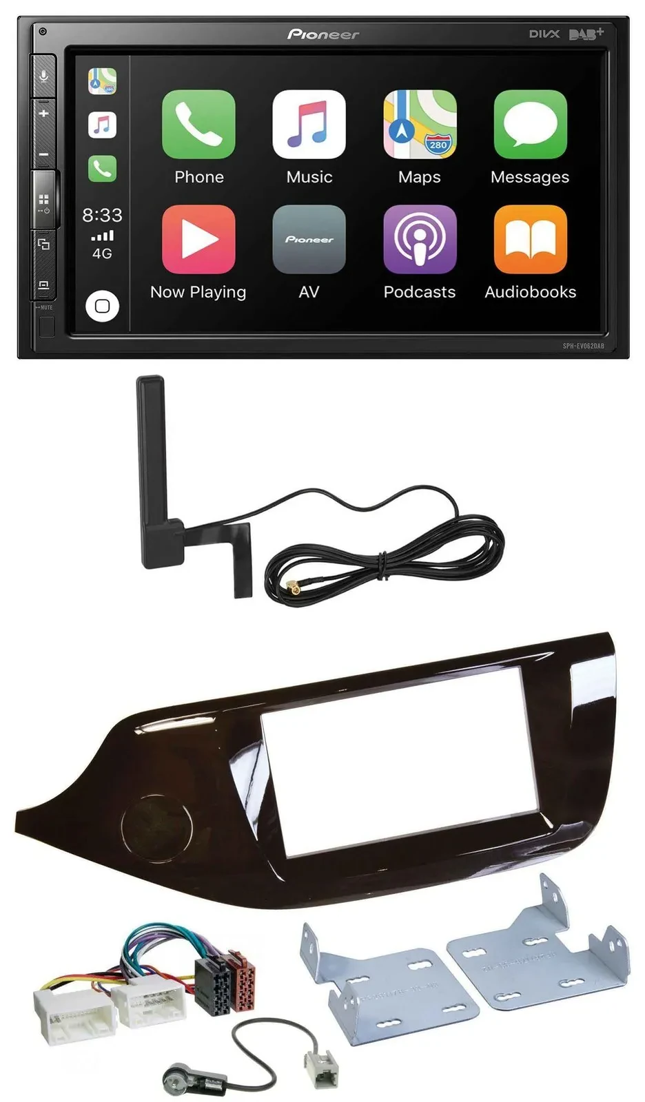 Автомагнитола Pioneer 2DIN USB Bluetooth DAB MP3 для Kia Ceed (с 2012) глянцевая