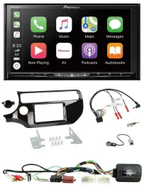 Pioneer 2DIN Lenkrad USB DAB DVD Bluetooth Autoradio für Kia Rio UB ab 2015 pian