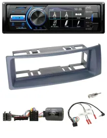 JVC Bluetooth Lenkrad USB DAB Autoradio für Renault Scenic Megane 1996-2000 grau