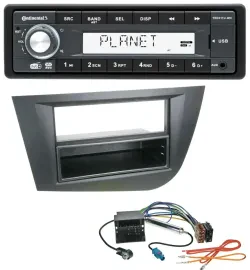 Continental MP3 AUX USB DAB 1DIN Autoradio für Seat Leon (ab 05) - schwarz