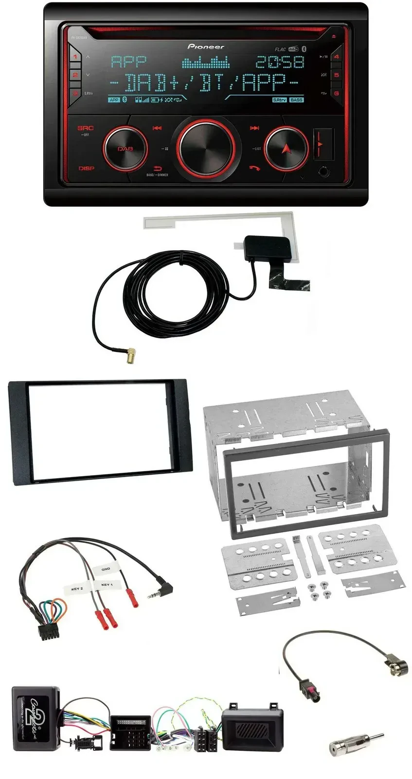 Автомагнитола для Ford Kuga 2008–2012 Pioneer 2DIN, DAB, USB, CD, Bluetooth, черная
